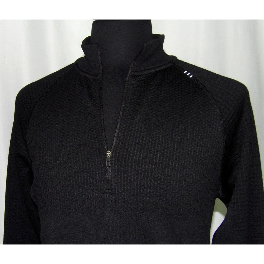 Lululemon Black Pull Over 1/4 Zip Stretch Athletic Running Jacket Men's Small
